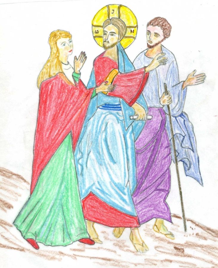 Évangile selon saint Luc 24,13-35
Le même jour (c’est-à-dire le premier jour de la semaine), deux disciples faisaient route vers un village appelé Emmaüs, à deux heures de marche de Jérusalem, et ils parlaient entre eux de tout ce qui s’était passé.
Or, tandis qu’ils s’entretenaient et s’interrogeaient, Jésus lui-même s’approcha, et il marchait avec eux. Mais leurs yeux étaient empêchés de le reconnaître. Jésus leur dit : « De quoi discutez-vous en marchant ? » Alors, ils s’arrêtèrent, tout tristes. L’un des deux, nommé Cléophas, lui répondit : « Tu es bien le seul étranger résidant à Jérusalem qui ignore les événements de ces jours-ci. » Il leur dit : « Quels événements ? » Ils lui répondirent :
« Ce qui est arrivé à Jésus de Nazareth, cet homme qui était un prophète puissant par ses actes et ses paroles
devant Dieu et devant tout le peuple : comment les grands prêtres et nos chefs l’ont livré, ils l’ont fait condamner à mort et ils l’ont crucifié. Nous, nous espérions que c’était lui qui allait délivrer Israël. Mais avec tout cela, voici déjà le troisième jour qui passe depuis que c’est arrivé. À vrai dire, des femmes de notre groupe
nous ont remplis de stupeur. Quand, dès l’aurore, elles sont allées au tombeau, elles n’ont pas trouvé son corps ;
elles sont venues nous dire qu’elles avaient même eu une vision : des anges, qui disaient qu’il est vivant. Quelques-uns de nos compagnons sont allés au tombeau, et ils ont trouvé les choses comme les femmes l’avaient dit ; mais lui, ils ne l’ont pas vu. » Il leur dit alors : « Esprits sans intelligence ! Comme votre cœur est lent à croire tout ce que les prophètes ont dit ! Ne fallait-il pas que le Christ souffrît cela pour entrer dans sa gloire ? » Et, partant de Moïse et de tous les Prophètes, il leur interpréta, dans toute l’Écriture, ce qui le concernait.
Quand ils approchèrent du village où ils se rendaient, Jésus fit semblant d’aller plus loin. Mais ils s’efforcèrent de le retenir : « Reste avec nous, car le soir approche et déjà le jour baisse. » Il entra donc pour rester avec eux.
Quand il fut à table avec eux, ayant pris le pain, il prononça la bénédiction et, l’ayant rompu, il le leur donna. Alors leurs yeux s’ouvrirent, et ils le reconnurent, mais il disparut à leurs regards. Ils se dirent l’un à l’autre : « Notre cœur n’était-il pas brûlant en nous, tandis qu’il nous parlait sur la route et nous ouvrait les Écritures ? » À l’instant même, ils se levèrent et retournèrent à Jérusalem. Ils y trouvèrent réunis les onze Apôtres et leurs compagnons, qui leur dirent : « Le Seigneur est réellement ressuscité : il est apparu à Simon-Pierre. » À leur tour, ils racontaient ce qui s’était passé sur la route, et comment le Seigneur s’était fait reconnaître par eux à la fraction du pain.
http://croire.la-croix.com/Paroisses/Textes-du-dimanche/2017/3e-dimanche-de-Paques-dimanche-30-avril-2017/La-mort-surmontee Évangile selon saint Luc 24,13-35
Le même jour (c’est-à-dire le premier jour de la semaine), deux disciples faisaient route vers un village appelé Emmaüs, à deux heures de marche de Jérusalem, et ils parlaient entre eux de tout ce qui s’était passé.
Or, tandis qu’ils s’entretenaient et s’interrogeaient, Jésus lui-même s’approcha, et il marchait avec eux. Mais leurs yeux étaient empêchés de le reconnaître. Jésus leur dit : « De quoi discutez-vous en marchant ? » Alors, ils s’arrêtèrent, tout tristes. L’un des deux, nommé Cléophas, lui répondit : « Tu es bien le seul étranger résidant à Jérusalem qui ignore les événements de ces jours-ci. » Il leur dit : « Quels événements ? » Ils lui répondirent :
« Ce qui est arrivé à Jésus de Nazareth, cet homme qui était un prophète puissant par ses actes et ses paroles
devant Dieu et devant tout le peuple : comment les grands prêtres et nos chefs l’ont livré, ils l’ont fait condamner à mort et ils l’ont crucifié. Nous, nous espérions que c’était lui qui allait délivrer Israël. Mais avec tout cela, voici déjà le troisième jour qui passe depuis que c’est arrivé. À vrai dire, des femmes de notre groupe
nous ont remplis de stupeur. Quand, dès l’aurore, elles sont allées au tombeau, elles n’ont pas trouvé son corps ;
elles sont venues nous dire qu’elles avaient même eu une vision : des anges, qui disaient qu’il est vivant. Quelques-uns de nos compagnons sont allés au tombeau, et ils ont trouvé les choses comme les femmes l’avaient dit ; mais lui, ils ne l’ont pas vu. » Il leur dit alors : « Esprits sans intelligence ! Comme votre cœur est lent à croire tout ce que les prophètes ont dit ! Ne fallait-il pas que le Christ souffrît cela pour entrer dans sa gloire ? » Et, partant de Moïse et de tous les Prophètes, il leur interpréta, dans toute l’Écriture, ce qui le concernait.
Quand ils approchèrent du village où ils se rendaient, Jésus fit semblant d’aller plus loin. Mais ils s’efforcèrent de le retenir : « Reste avec nous, car le soir approche et déjà le jour baisse. » Il entra donc pour rester avec eux.
Quand il fut à table avec eux, ayant pris le pain, il prononça la bénédiction et, l’ayant rompu, il le leur donna. Alors leurs yeux s’ouvrirent, et ils le reconnurent, mais il disparut à leurs regards. Ils se dirent l’un à l’autre : « Notre cœur n’était-il pas brûlant en nous, tandis qu’il nous parlait sur la route et nous ouvrait les Écritures ? » À l’instant même, ils se levèrent et retournèrent à Jérusalem. Ils y trouvèrent réunis les onze Apôtres et leurs compagnons, qui leur dirent : « Le Seigneur est réellement ressuscité : il est apparu à Simon-Pierre. » À leur tour, ils racontaient ce qui s’était passé sur la route, et comment le Seigneur s’était fait reconnaître par eux à la fraction du pain.
http://croire.la-croix.com/Paroisses/Textes-du-dimanche/2017/3e-dimanche-de-Paques-dimanche-30-avril-2017/La-mort-surmontee