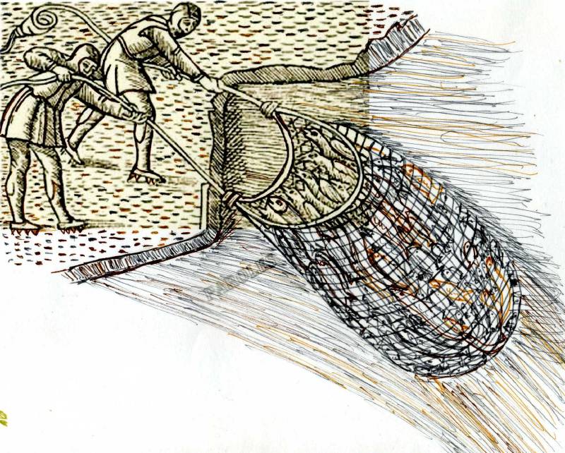 « Le royaume des Cieux est encore comparable à un filet que l’on jette dans la mer, et qui ramène toutes sortes de poissons. Quand il est plein, on le tire sur le rivage, on s’assied, on ramasse dans des paniers ce qui est bon, et on rejette ce qui ne vaut rien. Ainsi en sera-t-il à la fin du monde : les anges sortiront pour séparer les méchants du milieu des justes et les jetteront dans la fournaise : là, il y aura des pleurs et des grincements de dents. »
« Avez-vous compris tout cela ? » Ils lui répondent : « Oui ». Jésus ajouta : « C’est pourquoi tout scribe devenu disciple du royaume des Cieux est comparable à un maître de maison qui tire de son trésor du neuf et de l’ancien. » « Le royaume des Cieux est encore comparable à un filet que l’on jette dans la mer, et qui ramène toutes sortes de poissons. Quand il est plein, on le tire sur le rivage, on s’assied, on ramasse dans des paniers ce qui est bon, et on rejette ce qui ne vaut rien. Ainsi en sera-t-il à la fin du monde : les anges sortiront pour séparer les méchants du milieu des justes et les jetteront dans la fournaise : là, il y aura des pleurs et des grincements de dents. »
« Avez-vous compris tout cela ? » Ils lui répondent : « Oui ». Jésus ajouta : « C’est pourquoi tout scribe devenu disciple du royaume des Cieux est comparable à un maître de maison qui tire de son trésor du neuf et de l’ancien. »