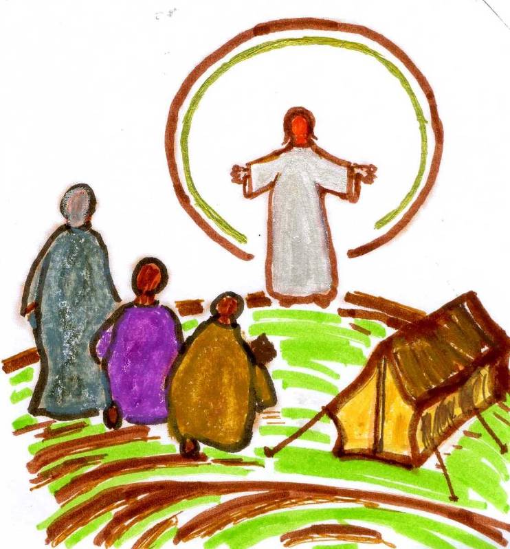 Évangile selon saint Matthieu 17,1-9
En ce temps-là, Jésus prit avec lui Pierre, Jacques et Jean son frère, et il les emmena à l’écart, sur une haute montagne. Il fut transfiguré devant eux ; son visage devint brillant comme le soleil, et ses vêtements, blancs comme la lumière. Voici que leur apparurent Moïse et Élie, qui s’entretenaient avec lui. Pierre alors prit la parole et dit à Jésus : « Seigneur, il est bon que nous soyons ici ! Si tu le veux, je vais dresser ici trois tentes, une pour toi, une pour Moïse, et une pour Élie. » Il parlait encore, lorsqu’une nuée lumineuse les couvrit de son ombre, et voici que, de la nuée, une voix disait : « Celui-ci est mon Fils bien-aimé, en qui je trouve ma joie : écoutez-le ! » Quand ils entendirent cela, les disciples tombèrent face contre terre et furent saisis d’une grande crainte. Jésus s’approcha, les toucha et leur dit : « Relevez-vous et soyez sans crainte ! » Levant les yeux, ils ne virent plus personne, sinon lui, Jésus, seul.
En descendant de la montagne, Jésus leur donna cet ordre : « Ne parlez de cette vision à personne, avant que le Fils de l’homme
soit ressuscité d’entre les morts. »
http://croire.la-croix.com/Paroisses/Textes-du-dimanche/2017/Dimanche-de-la-Transfiguration-dimanche-06-aout-2017/Mon-Fils Évangile selon saint Matthieu 17,1-9
En ce temps-là, Jésus prit avec lui Pierre, Jacques et Jean son frère, et il les emmena à l’écart, sur une haute montagne. Il fut transfiguré devant eux ; son visage devint brillant comme le soleil, et ses vêtements, blancs comme la lumière. Voici que leur apparurent Moïse et Élie, qui s’entretenaient avec lui. Pierre alors prit la parole et dit à Jésus : « Seigneur, il est bon que nous soyons ici ! Si tu le veux, je vais dresser ici trois tentes, une pour toi, une pour Moïse, et une pour Élie. » Il parlait encore, lorsqu’une nuée lumineuse les couvrit de son ombre, et voici que, de la nuée, une voix disait : « Celui-ci est mon Fils bien-aimé, en qui je trouve ma joie : écoutez-le ! » Quand ils entendirent cela, les disciples tombèrent face contre terre et furent saisis d’une grande crainte. Jésus s’approcha, les toucha et leur dit : « Relevez-vous et soyez sans crainte ! » Levant les yeux, ils ne virent plus personne, sinon lui, Jésus, seul.
En descendant de la montagne, Jésus leur donna cet ordre : « Ne parlez de cette vision à personne, avant que le Fils de l’homme
soit ressuscité d’entre les morts. »
http://croire.la-croix.com/Paroisses/Textes-du-dimanche/2017/Dimanche-de-la-Transfiguration-dimanche-06-aout-2017/Mon-Fils