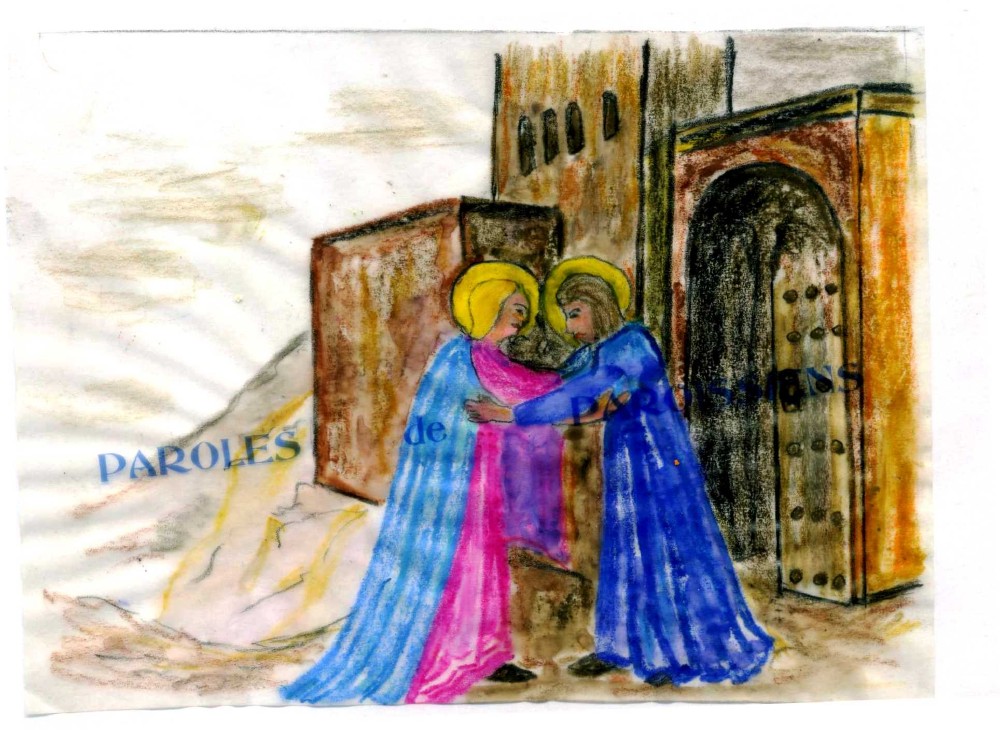 Évangile selon saint Luc 1,39-45
En ces jours-là, Marie se mit en route et se rendit avec empressement vers la région montagneuse, dans une ville de Judée. Elle entra dans la maison de Zacharie et salua Élisabeth. Or, quand Élisabeth entendit la salutation de Marie, l’enfant tressaillit en elle. Alors, Élisabeth fut remplie d’Esprit Saint, et s’écria d’une voix forte : « Tu es bénie entre toutes les femmes, et le fruit de tes entrailles est béni. D’où m’est-il donné que la mère de mon Seigneur vienne jusqu’à moi ? Car, lorsque tes paroles de salutation sont parvenues à mes oreilles, l’enfant a tressailli d’allégresse en moi. Heureuse celle qui a cru à l’accomplissement des paroles qui lui furent dites de la part du Seigneur. »
https://croire.la-croix.com/Definitions/Bible/4e-dimanche-lAvent-C-2018-12-14-1700989671
Commentaire du Père Marcel Domergue Évangile selon saint Luc 1,39-45
En ces jours-là, Marie se mit en route et se rendit avec empressement vers la région montagneuse, dans une ville de Judée. Elle entra dans la maison de Zacharie et salua Élisabeth. Or, quand Élisabeth entendit la salutation de Marie, l’enfant tressaillit en elle. Alors, Élisabeth fut remplie d’Esprit Saint, et s’écria d’une voix forte : « Tu es bénie entre toutes les femmes, et le fruit de tes entrailles est béni. D’où m’est-il donné que la mère de mon Seigneur vienne jusqu’à moi ? Car, lorsque tes paroles de salutation sont parvenues à mes oreilles, l’enfant a tressailli d’allégresse en moi. Heureuse celle qui a cru à l’accomplissement des paroles qui lui furent dites de la part du Seigneur. »
https://croire.la-croix.com/Definitions/Bible/4e-dimanche-lAvent-C-2018-12-14-1700989671
Commentaire du Père Marcel Domergue