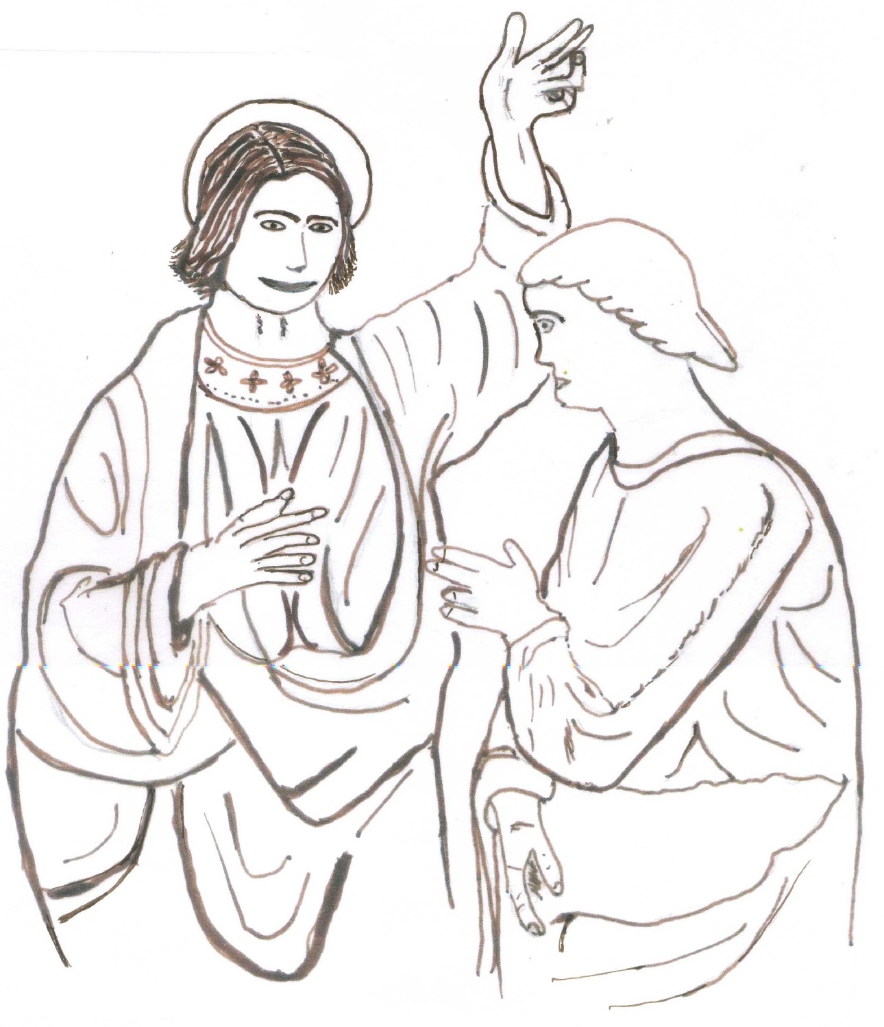 Évangile selon saint Jean 20,19-31
C’était après la mort de Jésus. Le soir venu, en ce premier jour de la semaine, alors que les portes du lieu où se trouvaient les disciples étaient verrouillées par crainte des Juifs, Jésus vint, et il était là au milieu d’eux. Il leur dit : « La paix soit avec vous ! » Après cette parole, il leur montra ses mains et son côté. Les disciples furent remplis de joie en voyant le Seigneur. Jésus leur dit de nouveau : « La paix soit avec vous ! De même que le Père m’a envoyé, moi aussi, je vous envoie. » Ayant ainsi parlé, il souffla sur eux et il leur dit : « Recevez l’Esprit Saint. À qui vous remettrez ses péchés, ils seront remis ; à qui vous maintiendrez ses péchés, ils seront maintenus. » Or, l’un des Douze, Thomas, appelé Didyme (c’est-à-dire Jumeau), n’était pas avec eux quand Jésus était venu. Les autres disciples lui disaient : « Nous avons vu le Seigneur ! » Mais il leur déclara : « Si je ne vois pas dans ses mains la marque des clous, si je ne mets pas mon doigt dans la marque des clous, si je ne mets pas la main dans son côté, non, je ne croirai pas ! »
Huit jours plus tard, les disciples se trouvaient de nouveau dans la maison, et Thomas était avec eux. Jésus vient, alors que les portes étaient verrouillées, et il était là au milieu d’eux. Il dit : « La paix soit avec vous ! » Puis il dit à Thomas : « Avance ton doigt ici, et vois mes mains ; avance ta main, et mets-la dans mon côté : cesse d’être incrédule, sois croyant. » Alors Thomas lui dit : « Mon Seigneur et mon Dieu ! » Jésus lui dit : « Parce que tu m’as vu, tu crois. Heureux ceux qui croient sans avoir vu. » Il y a encore beaucoup d’autres signes que Jésus a faits en présence des disciples et qui ne sont pas écrits dans ce livre. Mais ceux-là ont été écrits pour que vous croyiez que Jésus est le Christ, le Fils de Dieu, et pour qu’en croyant, vous ayez la vie en son nom.
https://croire.la-croix.com/Definitions/Bible/Dimanche-Divine-Misericorde-2019-04-23-1701017392?&PMID=e348e601552cd5118ec442ce0b9c13cf
Commentaire d'Agnès Von Kirchbach Évangile selon saint Jean 20,19-31
C’était après la mort de Jésus. Le soir venu, en ce premier jour de la semaine, alors que les portes du lieu où se trouvaient les disciples étaient verrouillées par crainte des Juifs, Jésus vint, et il était là au milieu d’eux. Il leur dit : « La paix soit avec vous ! » Après cette parole, il leur montra ses mains et son côté. Les disciples furent remplis de joie en voyant le Seigneur. Jésus leur dit de nouveau : « La paix soit avec vous ! De même que le Père m’a envoyé, moi aussi, je vous envoie. » Ayant ainsi parlé, il souffla sur eux et il leur dit : « Recevez l’Esprit Saint. À qui vous remettrez ses péchés, ils seront remis ; à qui vous maintiendrez ses péchés, ils seront maintenus. » Or, l’un des Douze, Thomas, appelé Didyme (c’est-à-dire Jumeau), n’était pas avec eux quand Jésus était venu. Les autres disciples lui disaient : « Nous avons vu le Seigneur ! » Mais il leur déclara : « Si je ne vois pas dans ses mains la marque des clous, si je ne mets pas mon doigt dans la marque des clous, si je ne mets pas la main dans son côté, non, je ne croirai pas ! »
Huit jours plus tard, les disciples se trouvaient de nouveau dans la maison, et Thomas était avec eux. Jésus vient, alors que les portes étaient verrouillées, et il était là au milieu d’eux. Il dit : « La paix soit avec vous ! » Puis il dit à Thomas : « Avance ton doigt ici, et vois mes mains ; avance ta main, et mets-la dans mon côté : cesse d’être incrédule, sois croyant. » Alors Thomas lui dit : « Mon Seigneur et mon Dieu ! » Jésus lui dit : « Parce que tu m’as vu, tu crois. Heureux ceux qui croient sans avoir vu. » Il y a encore beaucoup d’autres signes que Jésus a faits en présence des disciples et qui ne sont pas écrits dans ce livre. Mais ceux-là ont été écrits pour que vous croyiez que Jésus est le Christ, le Fils de Dieu, et pour qu’en croyant, vous ayez la vie en son nom.
https://croire.la-croix.com/Definitions/Bible/Dimanche-Divine-Misericorde-2019-04-23-1701017392?&PMID=e348e601552cd5118ec442ce0b9c13cf
Commentaire d'Agnès Von Kirchbach