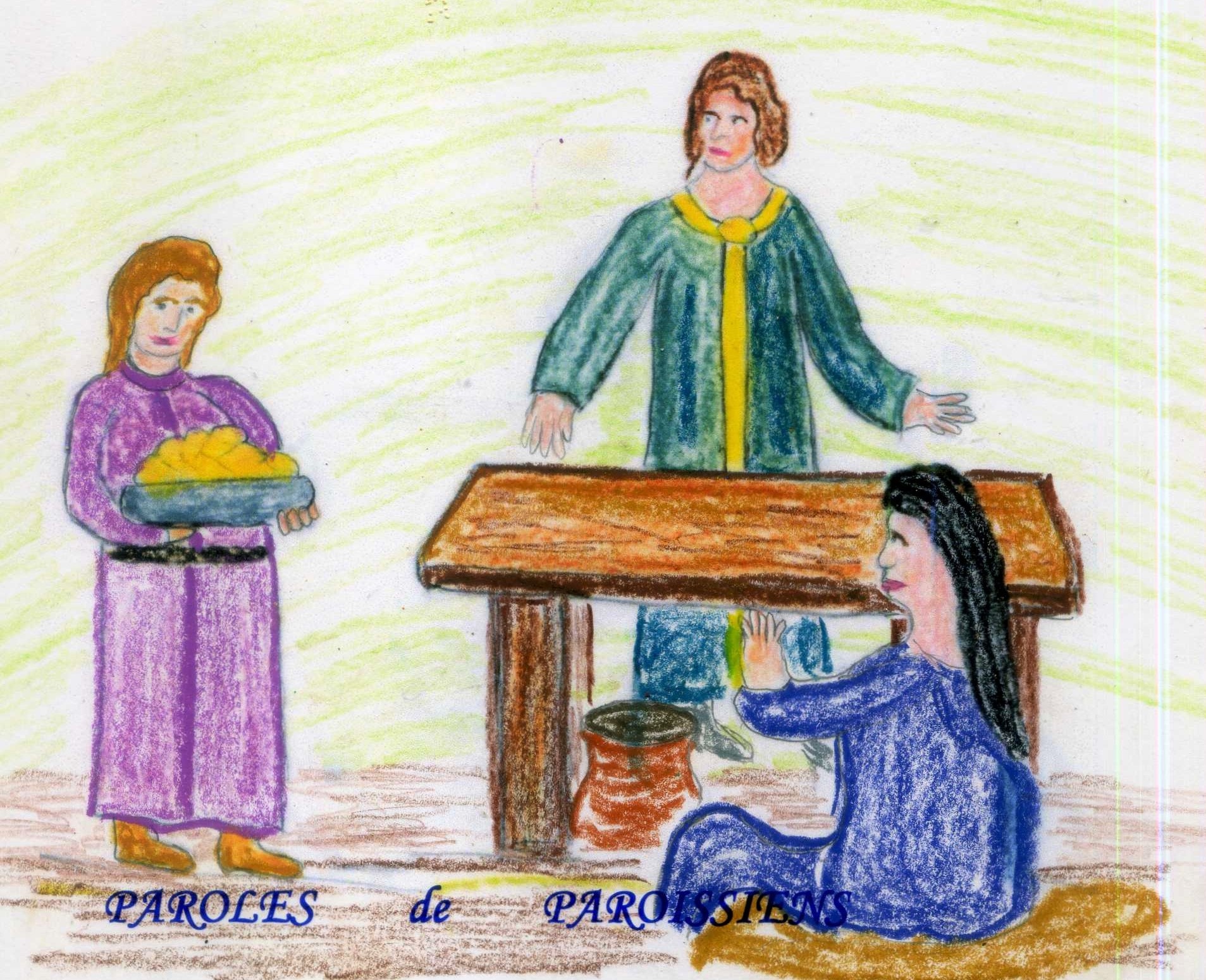Évangile selon saint Luc 10,38-42
En ce temps-là, Jésus entra dans un village. Une femme nommée Marthe le reçut. Elle avait une sœur appelée Marie qui, s’étant assise aux pieds du Seigneur, écoutait sa parole. Quant à Marthe, elle était accaparée par les multiples occupations du service. Elle intervint et dit : « Seigneur, cela ne te fait rien que ma sœur m’ait laissé faire seule le service ? Dis-lui donc de m’aider. » Le Seigneur lui répondit : « Marthe, Marthe, tu te donnes du souci et tu t’agites pour bien des choses. Une seule est nécessaire. Marie a choisi la meilleure part, elle ne lui sera pas enlevée. »
https://dimancheprochain.org/10002-16eme-dimanche-du-temps-ordinaire-2/ Évangile selon saint Luc 10,38-42
En ce temps-là, Jésus entra dans un village. Une femme nommée Marthe le reçut. Elle avait une sœur appelée Marie qui, s’étant assise aux pieds du Seigneur, écoutait sa parole. Quant à Marthe, elle était accaparée par les multiples occupations du service. Elle intervint et dit : « Seigneur, cela ne te fait rien que ma sœur m’ait laissé faire seule le service ? Dis-lui donc de m’aider. » Le Seigneur lui répondit : « Marthe, Marthe, tu te donnes du souci et tu t’agites pour bien des choses. Une seule est nécessaire. Marie a choisi la meilleure part, elle ne lui sera pas enlevée. »
https://dimancheprochain.org/10002-16eme-dimanche-du-temps-ordinaire-2/