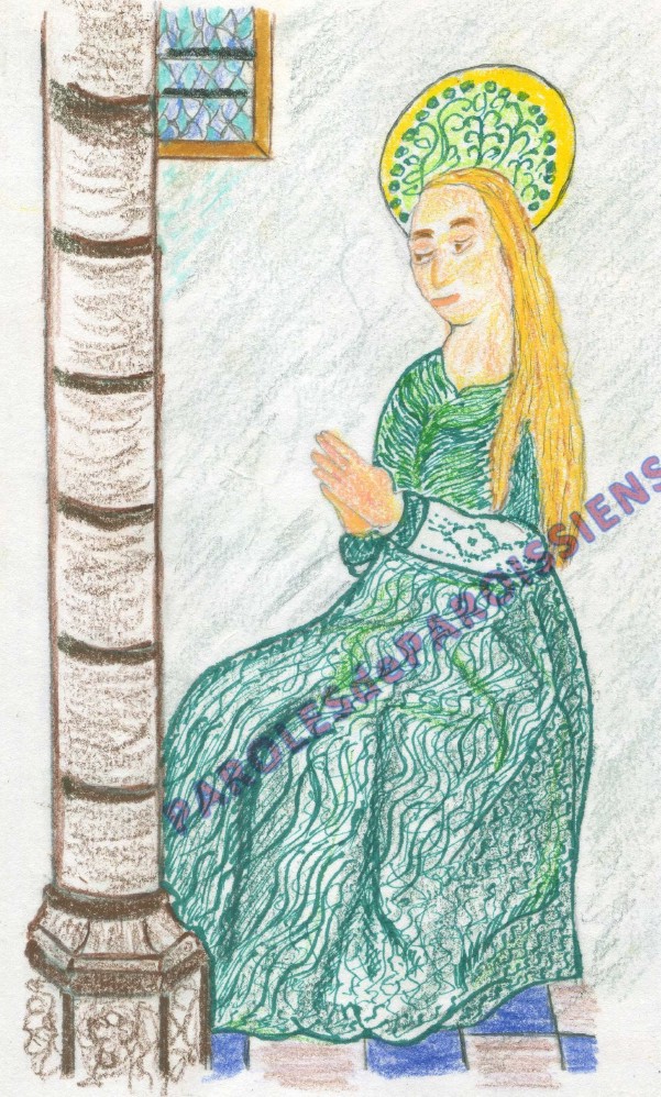 Évangile selon saint Luc 2,16-21
En ce temps-là, les bergers se hâtèrent d’aller à Bethléem, et ils découvrirent Marie et Joseph, avec le nouveau-né couché dans la mangeoire. Après avoir vu, ils racontèrent ce qui leur avait été annoncé au sujet de cet enfant. Et tous ceux qui entendirent s’étonnaient de ce que leur racontaient les bergers. Marie, cependant, retenait tous ces événements et les méditait dans son cœur. Les bergers repartirent ; ils glorifiaient et louaient Dieu pour tout ce qu’ils avaient entendu et vu, selon ce qui leur avait été annoncé. Quand fut arrivé le huitième jour, celui de la circoncision, l’enfant reçut le nom de Jésus, le nom que l’ange lui avait donné avant sa conception.
http://www.pere-gilbert-adam.org/Sainte-Marie-Mere-de-Dieu.html
Commentaire du Père Gilbert Adam Évangile selon saint Luc 2,16-21
En ce temps-là, les bergers se hâtèrent d’aller à Bethléem, et ils découvrirent Marie et Joseph, avec le nouveau-né couché dans la mangeoire. Après avoir vu, ils racontèrent ce qui leur avait été annoncé au sujet de cet enfant. Et tous ceux qui entendirent s’étonnaient de ce que leur racontaient les bergers. Marie, cependant, retenait tous ces événements et les méditait dans son cœur. Les bergers repartirent ; ils glorifiaient et louaient Dieu pour tout ce qu’ils avaient entendu et vu, selon ce qui leur avait été annoncé. Quand fut arrivé le huitième jour, celui de la circoncision, l’enfant reçut le nom de Jésus, le nom que l’ange lui avait donné avant sa conception.
http://www.pere-gilbert-adam.org/Sainte-Marie-Mere-de-Dieu.html
Commentaire du Père Gilbert Adam
