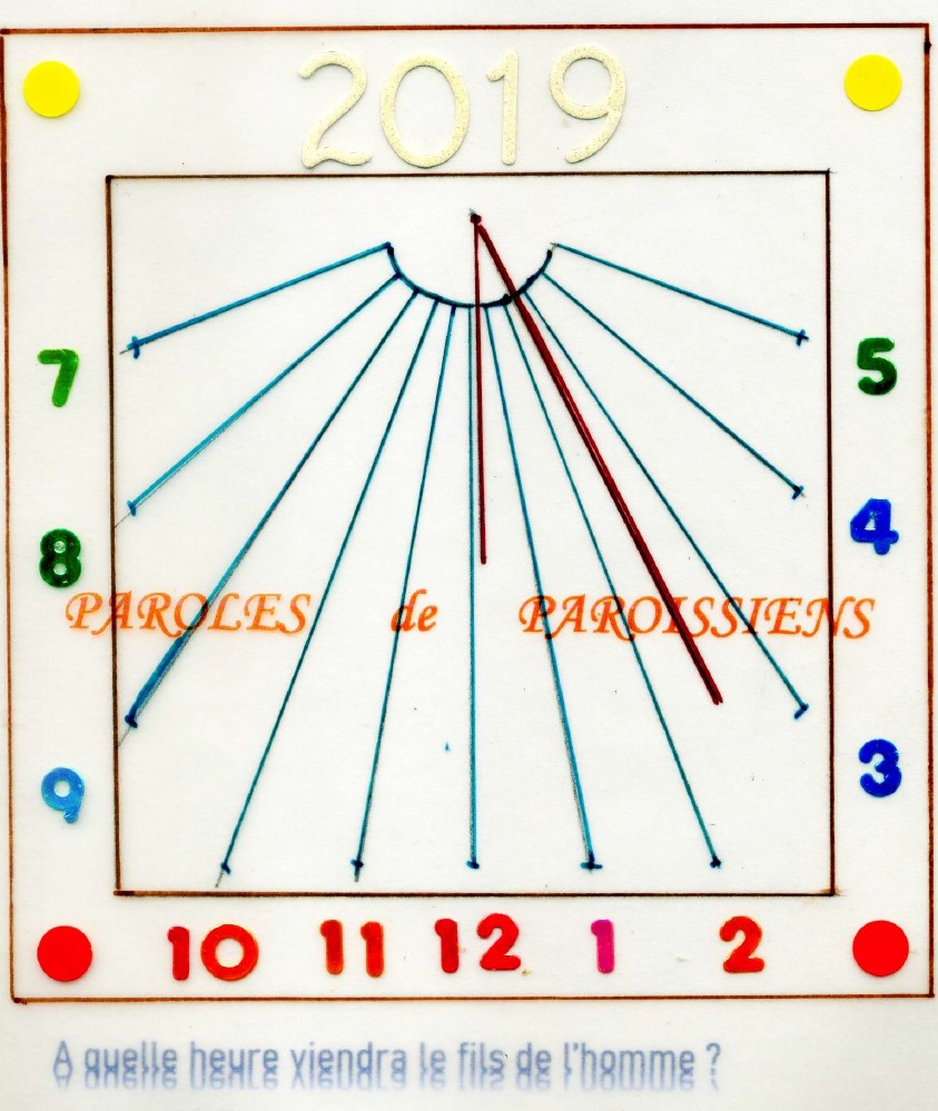 vangile selon saint Matthieu 24,37-44
  En ce temps-l, Jsus disait  ses disciples :  Comme il en fut aux jours de No, ainsi en sera-t-il lors de la venue du Fils de lhomme. En ces jours-l, avant le dluge, on mangeait et on buvait, on prenait femme et on prenait mari, jusquau jour o No entra dans larche ; les gens ne se sont douts de rien, jusqu ce que survienne le dluge qui les a tous engloutis : telle sera aussi la venue du Fils de lhomme. Alors deux hommes seront aux champs : lun sera pris, lautre laiss. Deux femmes seront au moulin en train de moudre : lune sera prise, lautre laisse. Veillez donc, car vous ne savez pas quel jour votre Seigneur vient. Comprenez-le bien : si le matre de maison avait su  quelle heure de la nuit le voleur viendrait, il aurait veill et naurait pas laiss percer le mur de sa maison. Tenez-vous donc prts, vous aussi : cest  lheure o vous ny penserez pas que le Fils de lhomme viendra. 
http://dimancheprochain.org/wp-content/uploads/2019/11/32me-dimanche-du-Temps-ordinair1.pdf
Commentaire du Pre Jean Compazieu