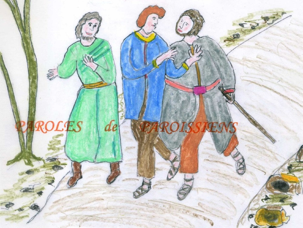 Évangile selon saint Luc 24,13-35
Le même jour (c’est-à-dire le premier jour de la semaine), deux disciples faisaient route vers un village appelé Emmaüs, à deux heures de marche de Jérusalem, et ils parlaient entre eux de tout ce qui s’était passé.
Or, tandis qu’ils s’entretenaient et s’interrogeaient, Jésus lui-même s’approcha, et il marchait avec eux. Mais leurs yeux étaient empêchés de le reconnaître. Jésus leur dit : « De quoi discutez-vous en marchant ? » Alors, ils s’arrêtèrent, tout tristes. L’un des deux, nommé Cléophas, lui répondit : « Tu es bien le seul étranger résidant à Jérusalem qui ignore les événements de ces jours-ci. » Il leur dit : « Quels événements ? » Ils lui répondirent : « Ce qui est arrivé à Jésus de Nazareth, cet homme qui était un prophète puissant par ses actes et ses paroles devant Dieu et devant tout le peuple : comment les grands prêtres et nos chefs l’ont livré, ils l’ont fait condamner à mort et ils l’ont crucifié. Nous, nous espérions que c’était lui qui allait délivrer Israël. Mais avec tout cela, voici déjà le troisième jour qui passe depuis que c’est arrivé. À vrai dire, des femmes de notre groupe nous ont remplis de stupeur. Quand, dès l’aurore, elles sont allées au tombeau, elles n’ont pas trouvé son corps ; elles sont venues nous dire qu’elles avaient même eu une vision : des anges, qui disaient qu’il est vivant. Quelques-uns de nos compagnons sont allés au tombeau, et ils ont trouvé les choses comme les femmes l’avaient dit ; mais lui, ils ne l’ont pas vu. » Il leur dit alors : « Esprits sans intelligence ! Comme votre cœur est lent à croire tout ce que les prophètes ont dit ! Ne fallait-il pas que le Christ souffrît cela pour entrer dans sa gloire ? » Et, partant de Moïse et de tous les Prophètes, il leur interpréta, dans toute l’Écriture, ce qui le concernait.
Quand ils approchèrent du village où ils se rendaient, Jésus fit semblant d’aller plus loin. Mais ils s’efforcèrent de le retenir : « Reste avec nous, car le soir approche et déjà le jour baisse. » Il entra donc pour rester avec eux.
Quand il fut à table avec eux, ayant pris le pain, il prononça la bénédiction et, l’ayant rompu, il le leur donna. Alors leurs yeux s’ouvrirent, et ils le reconnurent, mais il disparut à leurs regards. Ils se dirent l’un à l’autre : « Notre cœur n’était-il pas brûlant en nous, tandis qu’il nous parlait sur la route et nous ouvrait les Écritures ? » À l’instant même, ils se levèrent et retournèrent à Jérusalem. Ils y trouvèrent réunis les onze Apôtres et leurs compagnons, qui leur dirent : « Le Seigneur est réellement ressuscité : il est apparu à Simon-Pierre. » À leur tour, ils racontaient ce qui s’était passé sur la route,
et comment le Seigneur s’était fait reconnaître par eux
à la fraction du pain.
https://ndfraternite.fr/2020/04/22/homelie-3eme-dimanche-de-paques-26-avril-2020/
Homélie du Père Henri (Notre Dame de la Fraternité à Villeurbanne nord) Évangile selon saint Luc 24,13-35
Le même jour (c’est-à-dire le premier jour de la semaine), deux disciples faisaient route vers un village appelé Emmaüs, à deux heures de marche de Jérusalem, et ils parlaient entre eux de tout ce qui s’était passé.
Or, tandis qu’ils s’entretenaient et s’interrogeaient, Jésus lui-même s’approcha, et il marchait avec eux. Mais leurs yeux étaient empêchés de le reconnaître. Jésus leur dit : « De quoi discutez-vous en marchant ? » Alors, ils s’arrêtèrent, tout tristes. L’un des deux, nommé Cléophas, lui répondit : « Tu es bien le seul étranger résidant à Jérusalem qui ignore les événements de ces jours-ci. » Il leur dit : « Quels événements ? » Ils lui répondirent : « Ce qui est arrivé à Jésus de Nazareth, cet homme qui était un prophète puissant par ses actes et ses paroles devant Dieu et devant tout le peuple : comment les grands prêtres et nos chefs l’ont livré, ils l’ont fait condamner à mort et ils l’ont crucifié. Nous, nous espérions que c’était lui qui allait délivrer Israël. Mais avec tout cela, voici déjà le troisième jour qui passe depuis que c’est arrivé. À vrai dire, des femmes de notre groupe nous ont remplis de stupeur. Quand, dès l’aurore, elles sont allées au tombeau, elles n’ont pas trouvé son corps ; elles sont venues nous dire qu’elles avaient même eu une vision : des anges, qui disaient qu’il est vivant. Quelques-uns de nos compagnons sont allés au tombeau, et ils ont trouvé les choses comme les femmes l’avaient dit ; mais lui, ils ne l’ont pas vu. » Il leur dit alors : « Esprits sans intelligence ! Comme votre cœur est lent à croire tout ce que les prophètes ont dit ! Ne fallait-il pas que le Christ souffrît cela pour entrer dans sa gloire ? » Et, partant de Moïse et de tous les Prophètes, il leur interpréta, dans toute l’Écriture, ce qui le concernait.
Quand ils approchèrent du village où ils se rendaient, Jésus fit semblant d’aller plus loin. Mais ils s’efforcèrent de le retenir : « Reste avec nous, car le soir approche et déjà le jour baisse. » Il entra donc pour rester avec eux.
Quand il fut à table avec eux, ayant pris le pain, il prononça la bénédiction et, l’ayant rompu, il le leur donna. Alors leurs yeux s’ouvrirent, et ils le reconnurent, mais il disparut à leurs regards. Ils se dirent l’un à l’autre : « Notre cœur n’était-il pas brûlant en nous, tandis qu’il nous parlait sur la route et nous ouvrait les Écritures ? » À l’instant même, ils se levèrent et retournèrent à Jérusalem. Ils y trouvèrent réunis les onze Apôtres et leurs compagnons, qui leur dirent : « Le Seigneur est réellement ressuscité : il est apparu à Simon-Pierre. » À leur tour, ils racontaient ce qui s’était passé sur la route,
et comment le Seigneur s’était fait reconnaître par eux
à la fraction du pain.
https://ndfraternite.fr/2020/04/22/homelie-3eme-dimanche-de-paques-26-avril-2020/
Homélie du Père Henri (Notre Dame de la Fraternité à Villeurbanne nord)