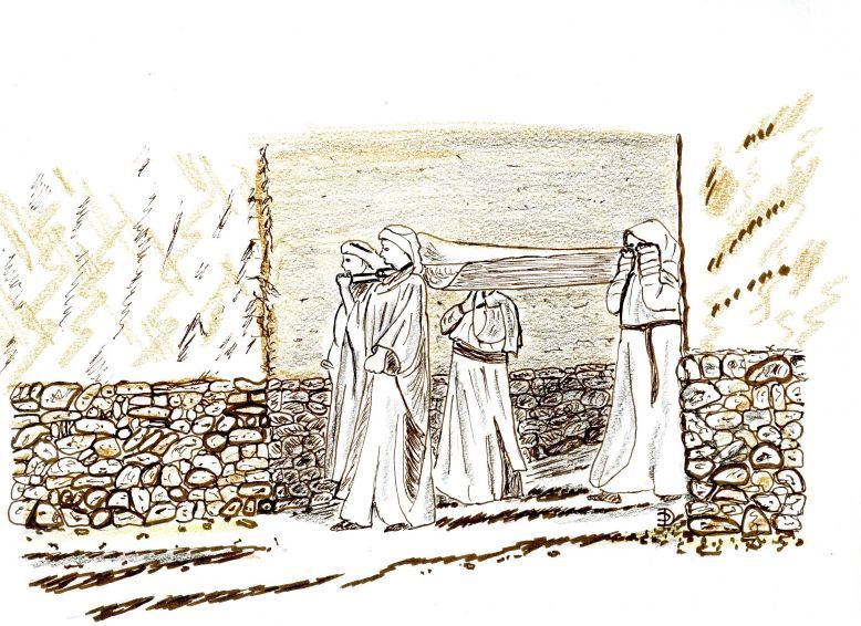 Evangile selon saint Luc 7,11-17
En ce temps-là, Jésus se rendit dans une ville appelée Naïm. Ses disciples faisaient route avec lui, ainsi qu'une grande foule. Il arriva près de la porte de la ville au moment où l'on emportait un mort pour l'enterrer; c'était un fils unique, et sa mère était veuve. Une foule importante de la ville accompagnait cette femme. Voyant celle-ci, le Seigneur fut saisi de compassion pour elle et lui dit : « Ne pleure pas. » Il s'approcha et toucha le cercueil; les porteurs s'arrêtèrent, et Jésus dit: « Jeune homme, je te l'ordonne, lève-toi. » Alors le mort se redressa et se mit à parler. Et Jésus le rendit à sa mère.
La crainte s'empara de tous, et ils rendaient gloire à Dieu en disant : « Un grand prophète s'est levé parmi nous, et Dieu a visité son peuple. » Et cette parole sur Jésus se répandit dans la Judée entière et dans toute la région.
http://www.croire.com/Textes-du-dimanche/2016/10e-dimanche-ordinaire-dimanche-05-juin-2016/Les-deux-corteges Evangile selon saint Luc 7,11-17
En ce temps-là, Jésus se rendit dans une ville appelée Naïm. Ses disciples faisaient route avec lui, ainsi qu'une grande foule. Il arriva près de la porte de la ville au moment où l'on emportait un mort pour l'enterrer; c'était un fils unique, et sa mère était veuve. Une foule importante de la ville accompagnait cette femme. Voyant celle-ci, le Seigneur fut saisi de compassion pour elle et lui dit : « Ne pleure pas. » Il s'approcha et toucha le cercueil; les porteurs s'arrêtèrent, et Jésus dit: « Jeune homme, je te l'ordonne, lève-toi. » Alors le mort se redressa et se mit à parler. Et Jésus le rendit à sa mère.
La crainte s'empara de tous, et ils rendaient gloire à Dieu en disant : « Un grand prophète s'est levé parmi nous, et Dieu a visité son peuple. » Et cette parole sur Jésus se répandit dans la Judée entière et dans toute la région.
http://www.croire.com/Textes-du-dimanche/2016/10e-dimanche-ordinaire-dimanche-05-juin-2016/Les-deux-corteges