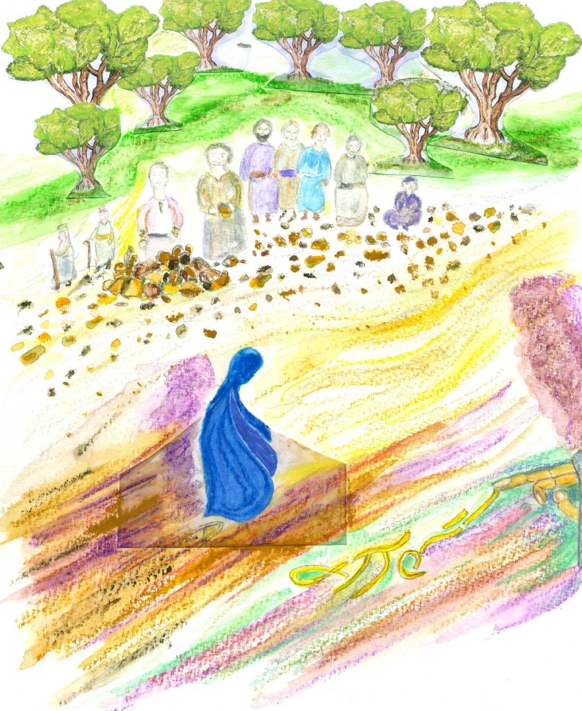 En ce temps-là, Jésus s'en alla au mont des Oliviers. Dès l'aurore, il retourna au Temple. Comme tout le peuple venait à lui, il s'assit et se mit à enseigner. Les scribes et les pharisiens lui amènent une femme qu'on avait surprise en situation d'adultère. Ils la mettent au milieu, et disent à Jésus : « Maître, cette femme a été surprise en flagrant délit d'adultère. Or, dans la Loi, Moïse nous a ordonné de lapider ces femmes-là. Et toi, que dis-tu ? » Ils parlaient ainsi pour le mettre à l'épreuve, afin de pouvoir l'accuser. Mais Jésus s'était baissé et, du doigt, il écrivait sur la terre. Comme on persistait à l'interroger, il se redressa et leur dit : « Celui d'entre vous qui est sans péché, qu'il soit le premier à lui jeter une pierre. » Il se baissa de nouveau et il écrivait sur la terre. Eux, après avoir entendu cela, s'en allaient un par un, en commençant par les plus âgés. Jésus resta seul avec la femme toujours là au milieu. Il se redressa et lui demanda : « Femme, où sont-ils donc? Personne ne t'a condamnée?» Elle répondit: « Personne, Seigneur. » Et Jésus lui dit: « Moi non plus, je ne te condamne pas. Va, et désormais ne pèche plus. » En ce temps-là, Jésus s'en alla au mont des Oliviers. Dès l'aurore, il retourna au Temple. Comme tout le peuple venait à lui, il s'assit et se mit à enseigner. Les scribes et les pharisiens lui amènent une femme qu'on avait surprise en situation d'adultère. Ils la mettent au milieu, et disent à Jésus : « Maître, cette femme a été surprise en flagrant délit d'adultère. Or, dans la Loi, Moïse nous a ordonné de lapider ces femmes-là. Et toi, que dis-tu ? » Ils parlaient ainsi pour le mettre à l'épreuve, afin de pouvoir l'accuser. Mais Jésus s'était baissé et, du doigt, il écrivait sur la terre. Comme on persistait à l'interroger, il se redressa et leur dit : « Celui d'entre vous qui est sans péché, qu'il soit le premier à lui jeter une pierre. » Il se baissa de nouveau et il écrivait sur la terre. Eux, après avoir entendu cela, s'en allaient un par un, en commençant par les plus âgés. Jésus resta seul avec la femme toujours là au milieu. Il se redressa et lui demanda : « Femme, où sont-ils donc? Personne ne t'a condamnée?» Elle répondit: « Personne, Seigneur. » Et Jésus lui dit: « Moi non plus, je ne te condamne pas. Va, et désormais ne pèche plus. »