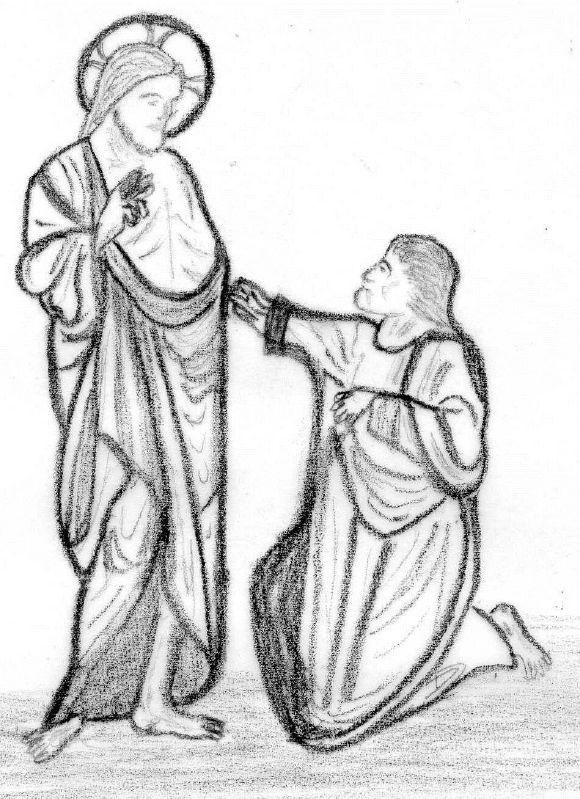 C’était après la mort de Jésus. Le soir venu, en ce premier jour de la semaine, alors que les portes du lieu où se trouvaient les disciples étaient verrouillées par crainte des Juifs, Jésus vint, et il était là au milieu d'eux. Il leur dit : « La paix soit avec vous ! » Après cette parole, il leur montra ses mains et son côté. Les disciples furent remplis de joie en voyant le Seigneur. Jésus leur dit de nouveau : « La paix soit avec vous ! De même que le Père m'a envoyé, moi aussi, je vous envoie. » Ayant ainsi parlé, il souffla sur eux et il leur dit : « Recevez l'Esprit Saint. À qui vous remettrez ses péchés, ils seront remis ; à qui vous maintiendrez ses péchés, ils seront maintenus. » Or, l'un des Douze, Thomas, appelé Didyme (c'est-à-dire Jumeau), n'était pas avec eux quand Jésus était venu. Les autres disciples lui disaient : « Nous avons vu le Seigneur ! » Mais il leur déclara : « Si je ne vois pas dans ses mains la marque des clous, si je ne mets pas mon doigt dans la marque des clous, si je ne mets pas la main dans son côté, non, je ne croirai pas ! »
Huit jours plus tard, les disciples se trouvaient de nouveau dans la maison, et Thomas était avec eux. Jésus vient, alors que les portes étaient verrouillées, et il était là au milieu d'eux. Il dit : « La paix soit avec vous ! » Puis il dit à Thomas : « Avance ton doigt ici, et vois mes mains ; avance ta main, et mets-la dans mon côté : cesse d'être incrédule, sois croyant. » Alors Thomas lui dit : « Mon Seigneur et mon Dieu ! » Jésus lui dit : « Parce que tu m'as vu, tu crois. Heureux ceux qui croient sans avoir vu. » Il y a encore beaucoup d'autres signes que Jésus a faits en présence des disciples et qui ne sont pas écrits dans ce livre. Mais ceux-là ont été écrits pour que vous croyiez que Jésus est le Christ, le Fils de Dieu, et pour qu'en croyant, vous ayez la vie en son nom.
Pour approfondir le sens de ce récit, lire, sur le site www.croire.com, le commentaire du Père Marcel Domergue, jésuite.
http://www.croire.com/Textes-du-dimanche/2016/2e-dimanche-de-Paques-dimanche-03-avril-2016/Pourquoi-le-dimanche-de-Thomas C’était après la mort de Jésus. Le soir venu, en ce premier jour de la semaine, alors que les portes du lieu où se trouvaient les disciples étaient verrouillées par crainte des Juifs, Jésus vint, et il était là au milieu d'eux. Il leur dit : « La paix soit avec vous ! » Après cette parole, il leur montra ses mains et son côté. Les disciples furent remplis de joie en voyant le Seigneur. Jésus leur dit de nouveau : « La paix soit avec vous ! De même que le Père m'a envoyé, moi aussi, je vous envoie. » Ayant ainsi parlé, il souffla sur eux et il leur dit : « Recevez l'Esprit Saint. À qui vous remettrez ses péchés, ils seront remis ; à qui vous maintiendrez ses péchés, ils seront maintenus. » Or, l'un des Douze, Thomas, appelé Didyme (c'est-à-dire Jumeau), n'était pas avec eux quand Jésus était venu. Les autres disciples lui disaient : « Nous avons vu le Seigneur ! » Mais il leur déclara : « Si je ne vois pas dans ses mains la marque des clous, si je ne mets pas mon doigt dans la marque des clous, si je ne mets pas la main dans son côté, non, je ne croirai pas ! »
Huit jours plus tard, les disciples se trouvaient de nouveau dans la maison, et Thomas était avec eux. Jésus vient, alors que les portes étaient verrouillées, et il était là au milieu d'eux. Il dit : « La paix soit avec vous ! » Puis il dit à Thomas : « Avance ton doigt ici, et vois mes mains ; avance ta main, et mets-la dans mon côté : cesse d'être incrédule, sois croyant. » Alors Thomas lui dit : « Mon Seigneur et mon Dieu ! » Jésus lui dit : « Parce que tu m'as vu, tu crois. Heureux ceux qui croient sans avoir vu. » Il y a encore beaucoup d'autres signes que Jésus a faits en présence des disciples et qui ne sont pas écrits dans ce livre. Mais ceux-là ont été écrits pour que vous croyiez que Jésus est le Christ, le Fils de Dieu, et pour qu'en croyant, vous ayez la vie en son nom.
Pour approfondir le sens de ce récit, lire, sur le site www.croire.com, le commentaire du Père Marcel Domergue, jésuite.
http://www.croire.com/Textes-du-dimanche/2016/2e-dimanche-de-Paques-dimanche-03-avril-2016/Pourquoi-le-dimanche-de-Thomas