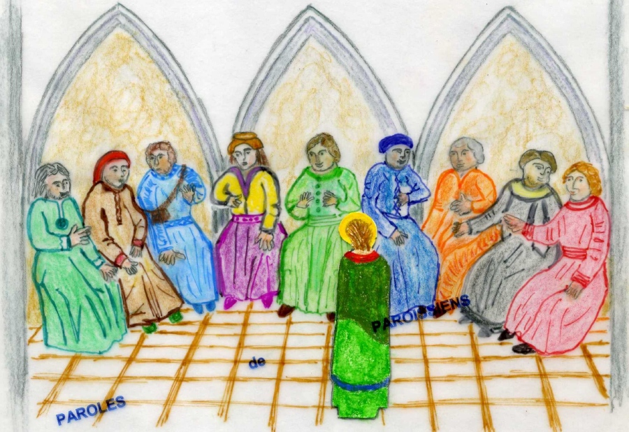 Évangile selon saint Jean 20,19-23
C’était après la mort de Jésus ; le soir venu, en ce premier jour de la semaine, alors que les portes du lieu où se trouvaient les disciples étaient verrouillées par crainte des Juifs, Jésus vint, et il était là au milieu d’eux. Il leur dit : « La paix soit avec vous ! » Après cette parole, il leur montra ses mains et son côté. Les disciples furent remplis de joie en voyant le Seigneur. Jésus leur dit de nouveau : « La paix soit avec vous ! De même que le Père m’a envoyé, moi aussi, je vous envoie. » Ayant ainsi parlé, il souffla sur eux et il leur dit :
« Recevez l’Esprit Saint. À qui vous remettrez ses péchés, ils seront remis ; à qui vous maintiendrez ses péchés, ils seront maintenus. »
http://croire.la-croix.com/Paroisses/Textes-du-dimanche/2017/Pentecote-dimanche-04-juin-2017/L-insaisissable-Esprit Évangile selon saint Jean 20,19-23
C’était après la mort de Jésus ; le soir venu, en ce premier jour de la semaine, alors que les portes du lieu où se trouvaient les disciples étaient verrouillées par crainte des Juifs, Jésus vint, et il était là au milieu d’eux. Il leur dit : « La paix soit avec vous ! » Après cette parole, il leur montra ses mains et son côté. Les disciples furent remplis de joie en voyant le Seigneur. Jésus leur dit de nouveau : « La paix soit avec vous ! De même que le Père m’a envoyé, moi aussi, je vous envoie. » Ayant ainsi parlé, il souffla sur eux et il leur dit :
« Recevez l’Esprit Saint. À qui vous remettrez ses péchés, ils seront remis ; à qui vous maintiendrez ses péchés, ils seront maintenus. »
http://croire.la-croix.com/Paroisses/Textes-du-dimanche/2017/Pentecote-dimanche-04-juin-2017/L-insaisissable-Esprit