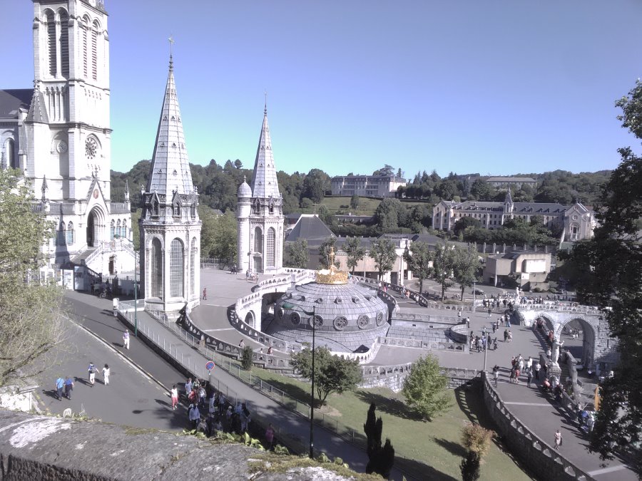 13 août 2016 : vue du Sanctuaire de Lourdes.